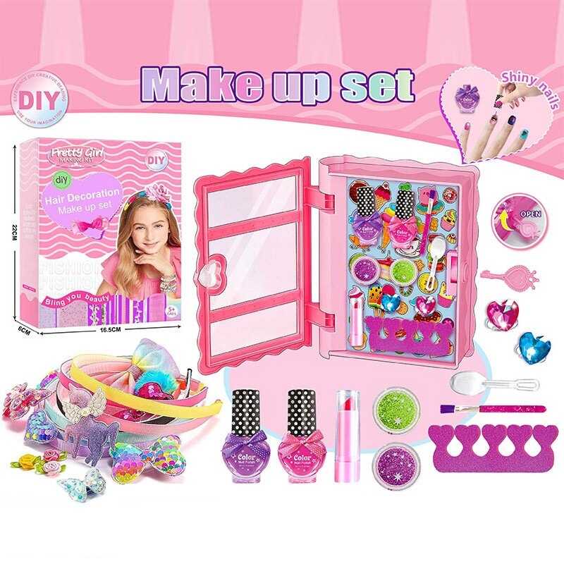 Набір прикрас L 5301 (120/2) скринька, лаки, обручі, помада, в коробці