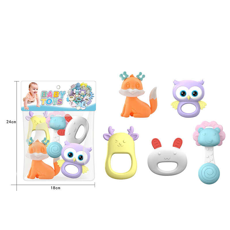 Набір брязкалець HX 043 (180/2) 5 штук, прорізувач, в пакеті