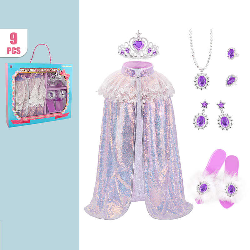 Набір прикрас SP-P 04 C (40/2) туфельки, корона, сережки, намисто, каблучка, накидка, в коробці