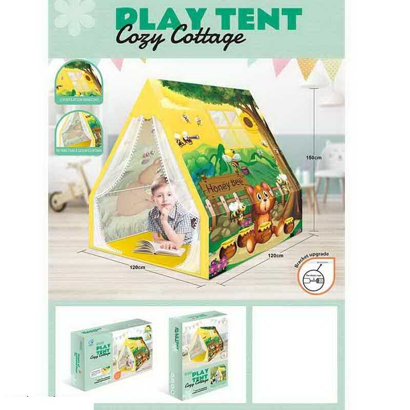 Намет 5888-21 (12) “Ведмежа”, 2 віконця, фіранки, пластиковий каркас, розміри 120х120х150 см, в коробці