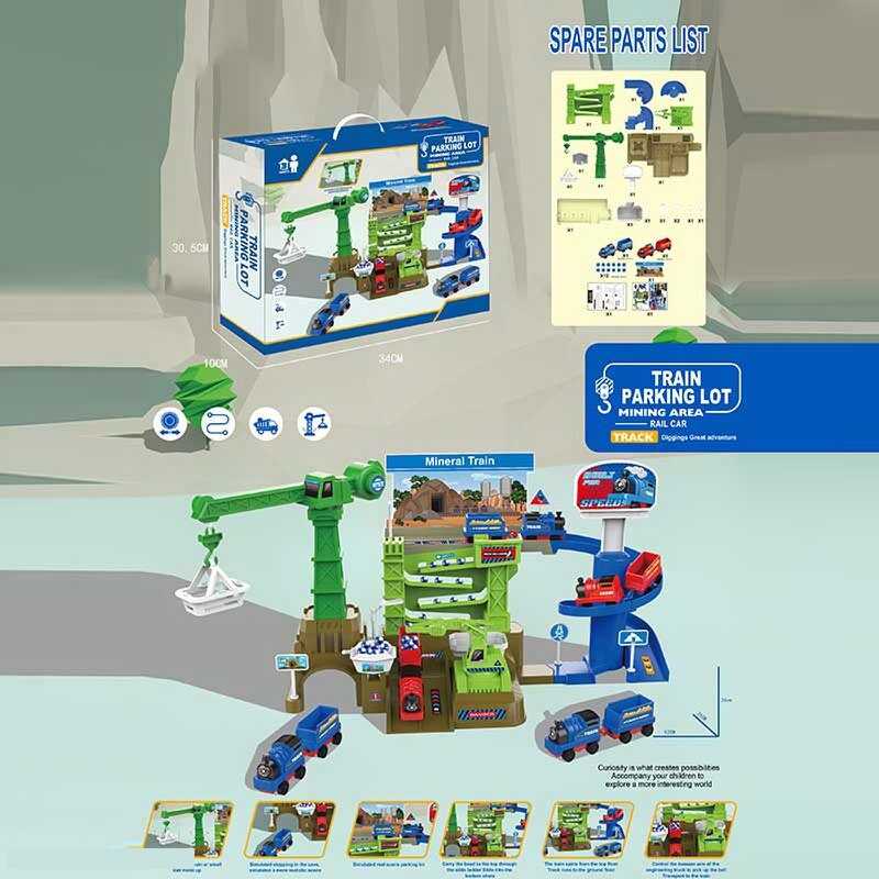 Трек ZX 862 A (24) 4 машинки, механічний кран, маніпулятор, кульки, в коробці