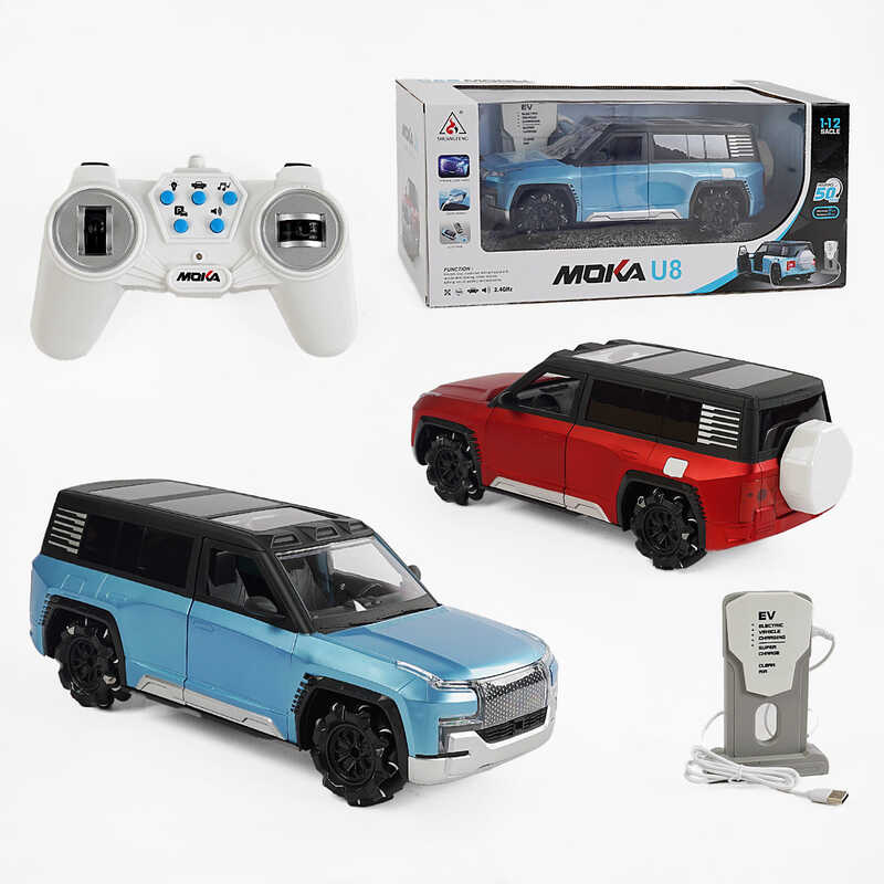 Машина на радіокеруванні 2155 (12) 2 кольори, світло, звук, відчиняються двері, автоматичне паркування, 1:12, обертання на 360°, пульт 2.4 GHz, в коробці