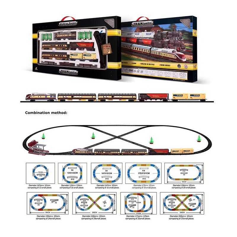 Залізниця 1601 B-1 (12) 5 вагонів, дерева, 3 станції, звук, підсвічування, масштаб 1:87, в коробці