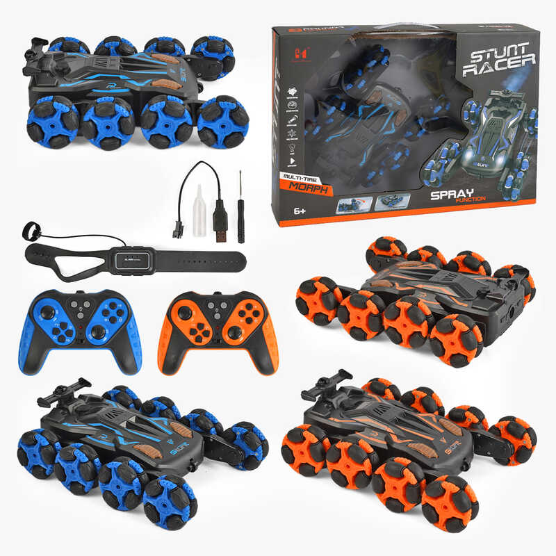 Машина на радіокеруванні LH-C 060-3 (24) 2 кольори, звук, підсвічування, пульт 2.4G, акум 3.7 V, браслет, парогенерація, роликові колеса, обертається на 360°, в коробці