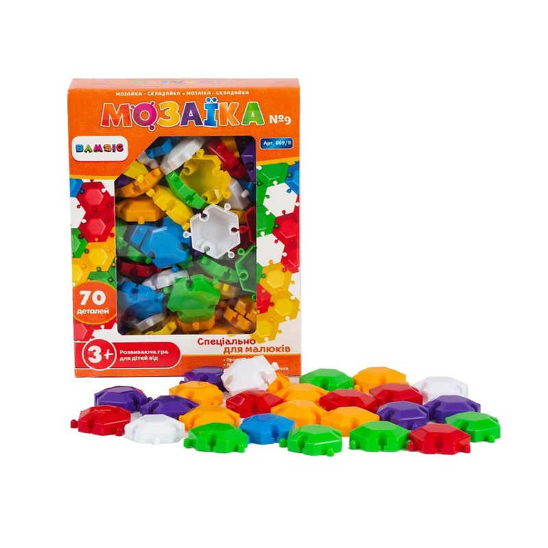 гр Мозаїка різнокольорова №9 069/9 (31) 70 деталей, "BAMSIC"