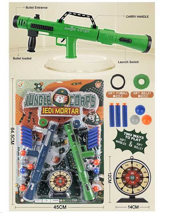 Гранатомет PT 019 (36/2) мішень, кульки, м’які патрони на присосці, на листі