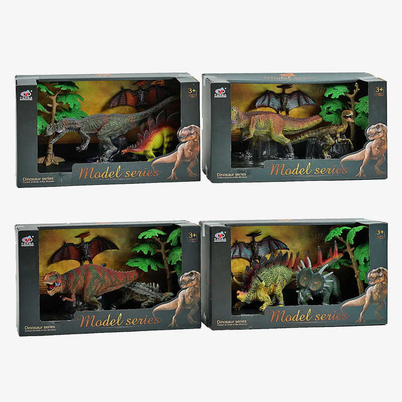 Набір динозаврів Q 9899 V4 (24/2) 4 види, 4 елемента, в коробці, ВИДАЄТЬСЯ ТІЛЬКИ МІКС ВИДІВ