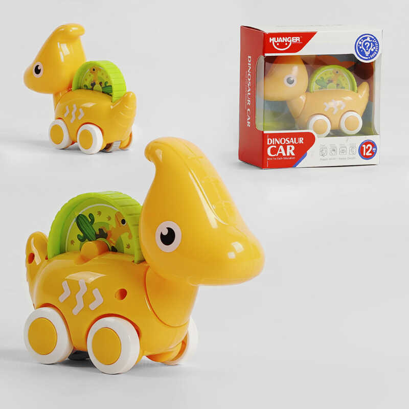 Каталка HE 8007 Штрих-60187 (96/2) "Динозаврик", КОЛІР ЖОВТИЙ, у коробці