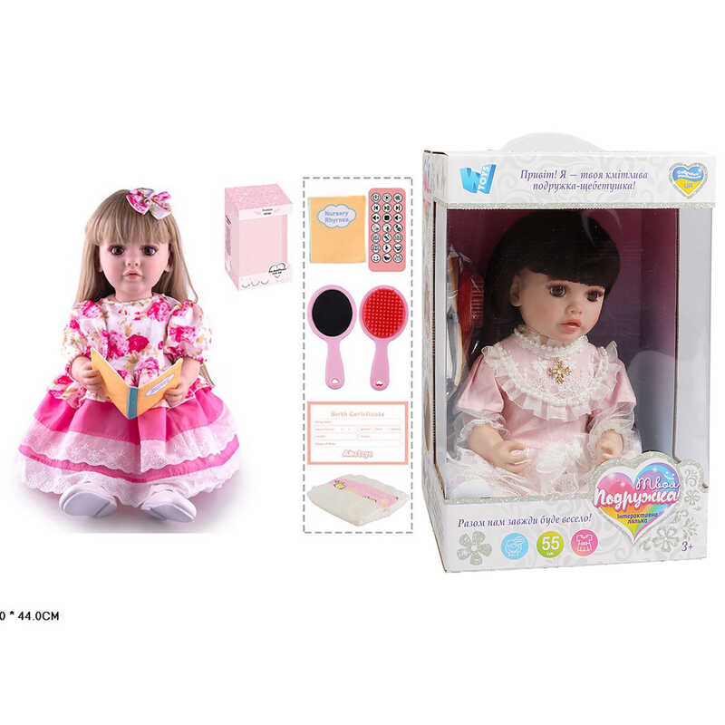 Інтерактивна лялька TK 4140-08 (9) "WToys", ОЗВУЧУВАННЯ УКРАЇНСЬКОЮ МОВОЮ, висота 55 см, пульт, на батарейках, аксесуари, рухає кінцівками, казки, пісні, віршики, скоромовки, відповідає на запитання, звуки тварин, мелодії, повторюшка, в коробці