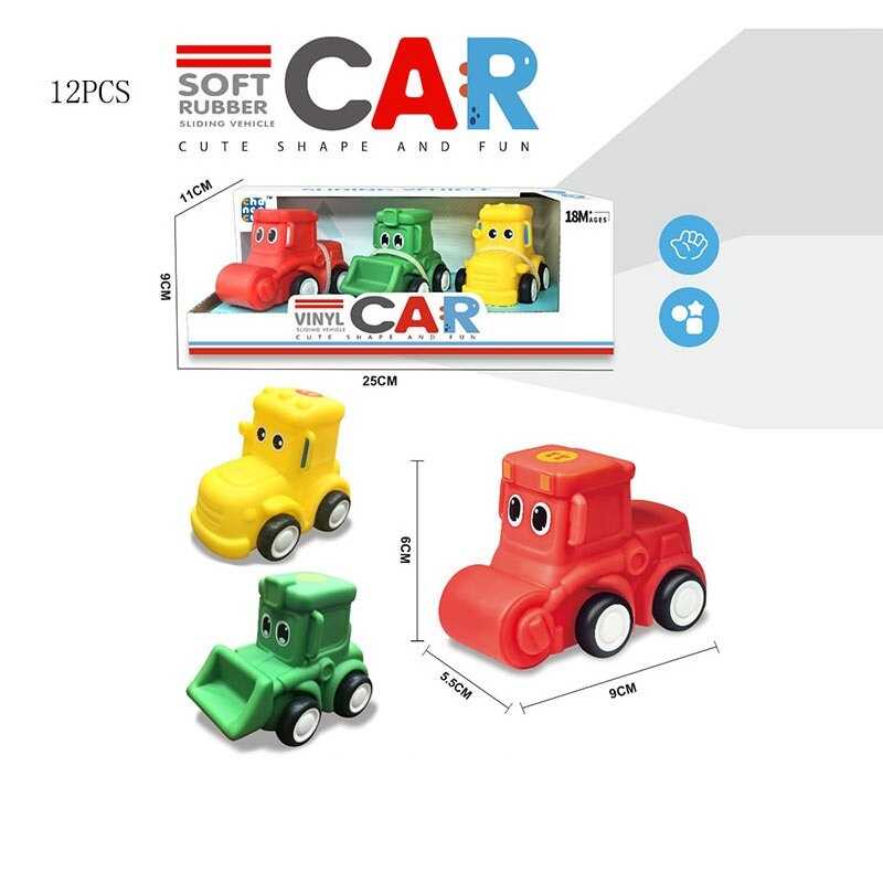 Набір машин CC 117-4 (96/2) "Спецтехніка", 3 штуки, вінілові, гумові колеса, в коробці