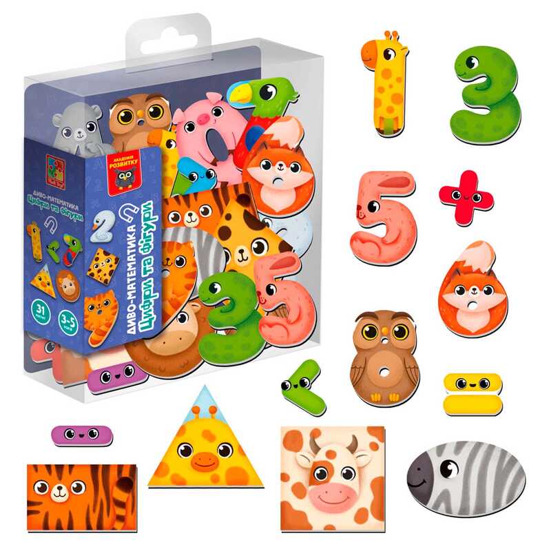 гр Гра розвиваюча магнітна "Диво-математика. Цифри та фігури" (укр) - VT5411-19 (20) "Vladi Toys"