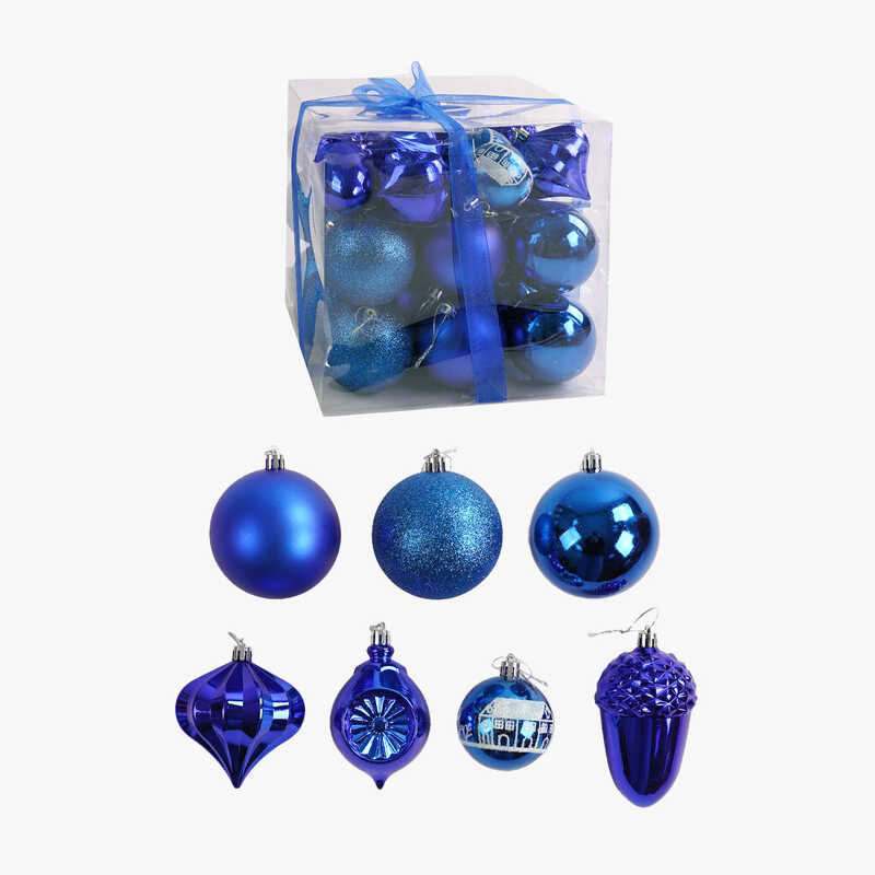 Новорічні прикраси C 67612 (18) 20 штук, в слюді