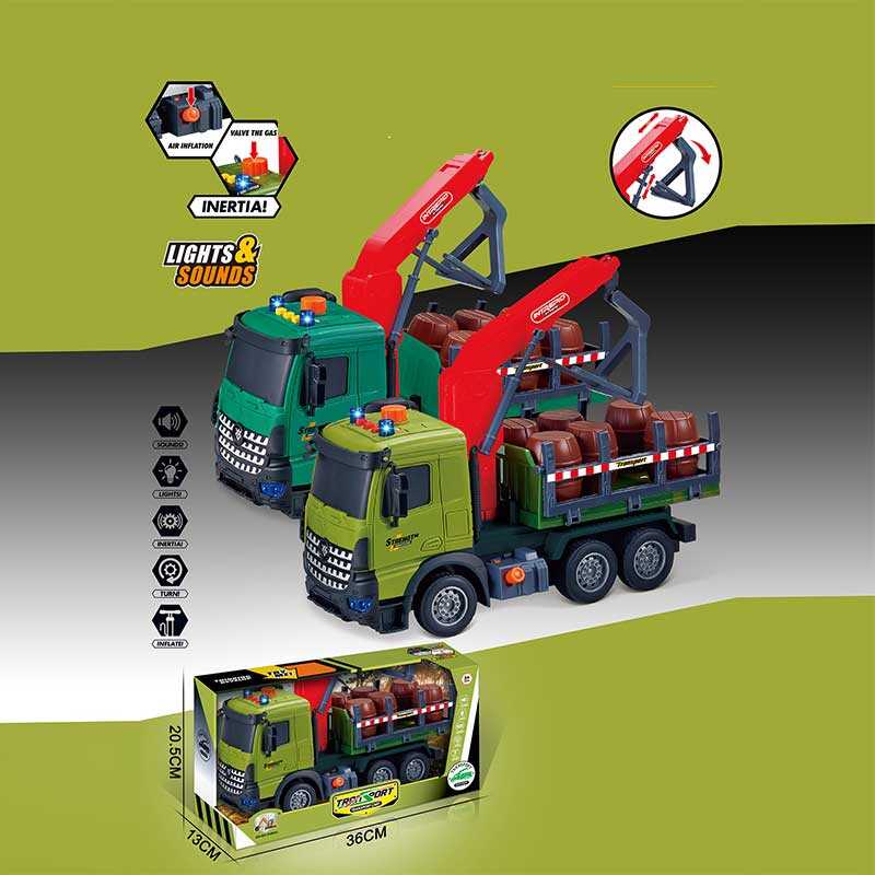 Спецтехніка 687-59 A (24/2) 2 кольори, звук, підсвічування, механічне підіймання стріли, інерція, в коробці