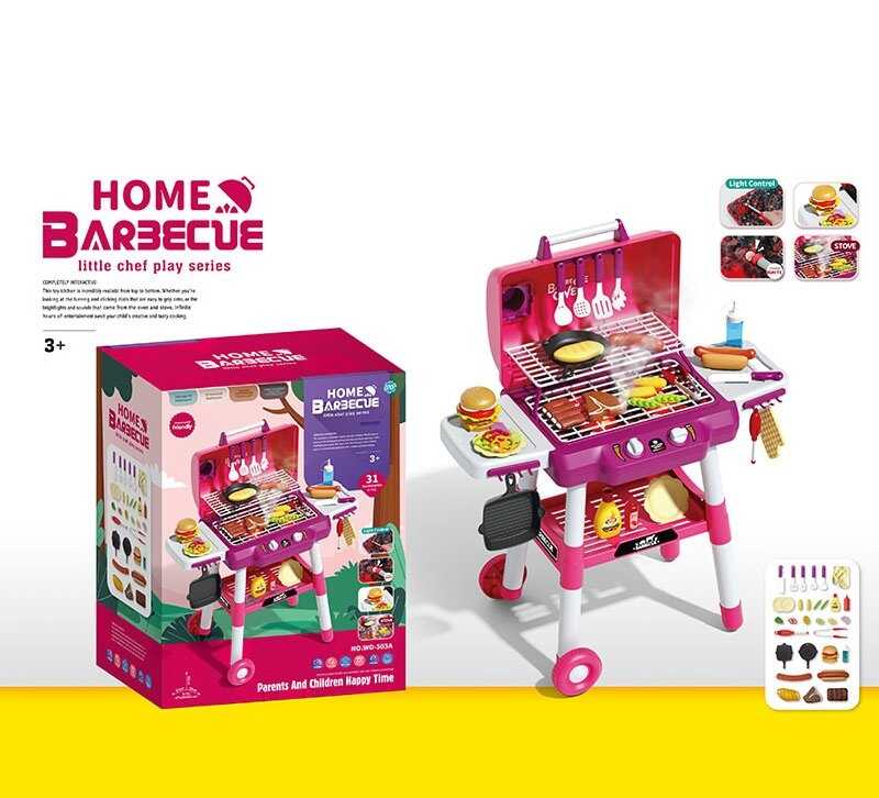 Гриль WD 503 A (8) підсвічування, звуки, парогенерація, продукти, посуд, від батарейок, працює від "розпалювача", в коробці