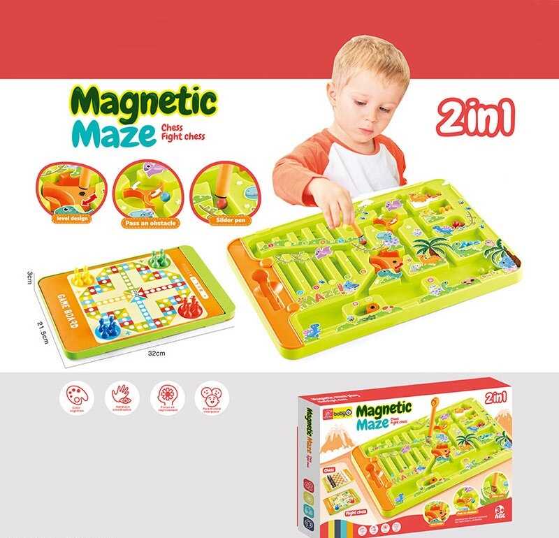 Магнітна гра 2в1 898-9112 (36) сортер, настільна гра, магнітний стилус, в коробці