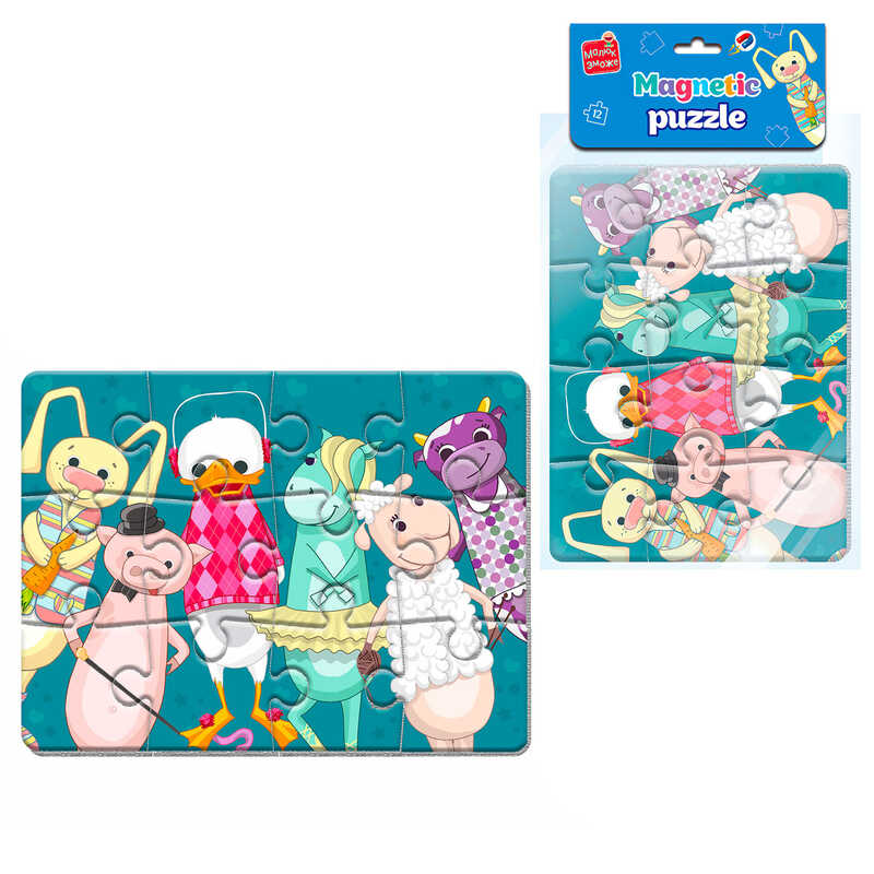 гр Пазли магнітні бейбі "Малюк зможе. Звірята" VT3301-01 (50) "Vladi Toys", в пакеті