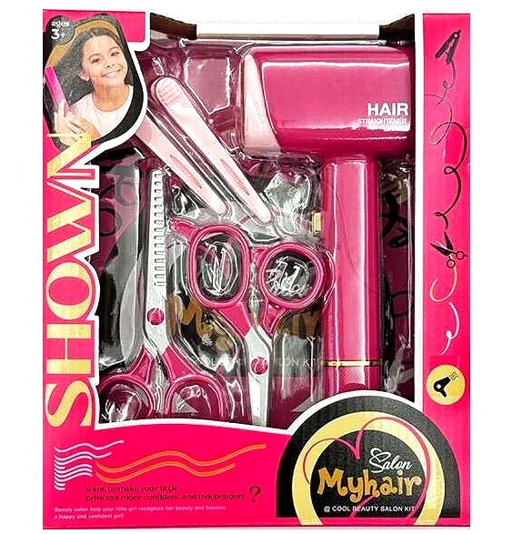 Набір перукаря 2805-7 , функціональний фен, підсвічування, 2 пари ножиць, затискачі, в коробці