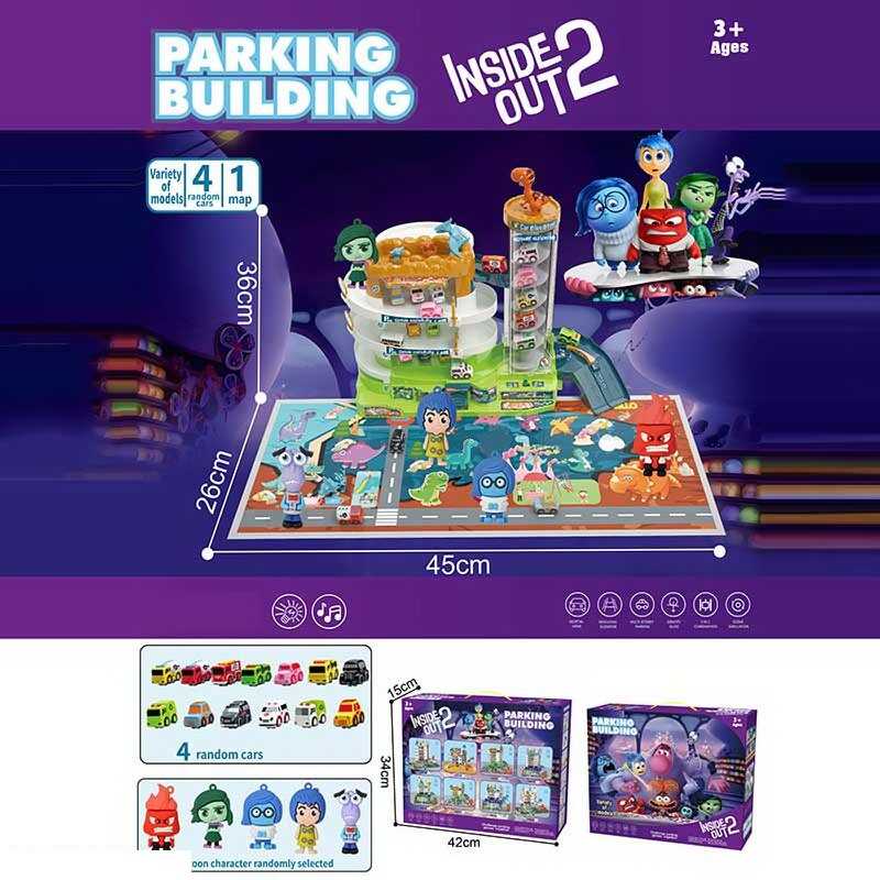 Трек 2023-34 (12) 3 рівні, 4 машинка, 2 герої, підсвічування, мелодія, автоматичний підіймач, в коробці