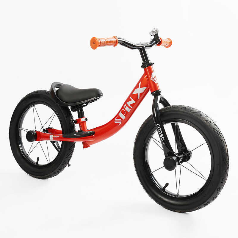 Велобіг "CORSO Spin-X" PX-280-14 (1) сталева рама, колесо 14", надувні колеса, підніжка, підставка для ніг, дзвіночок