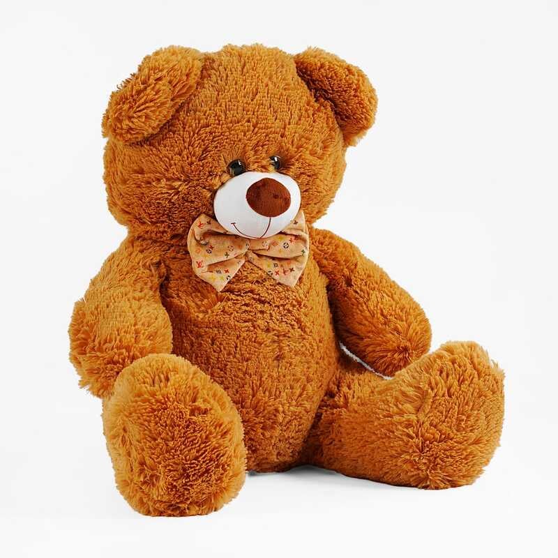 гр М`яка іграшка "Ведмедик" колір світло-коричневий В93002  висота 1 м (1) в пакеті