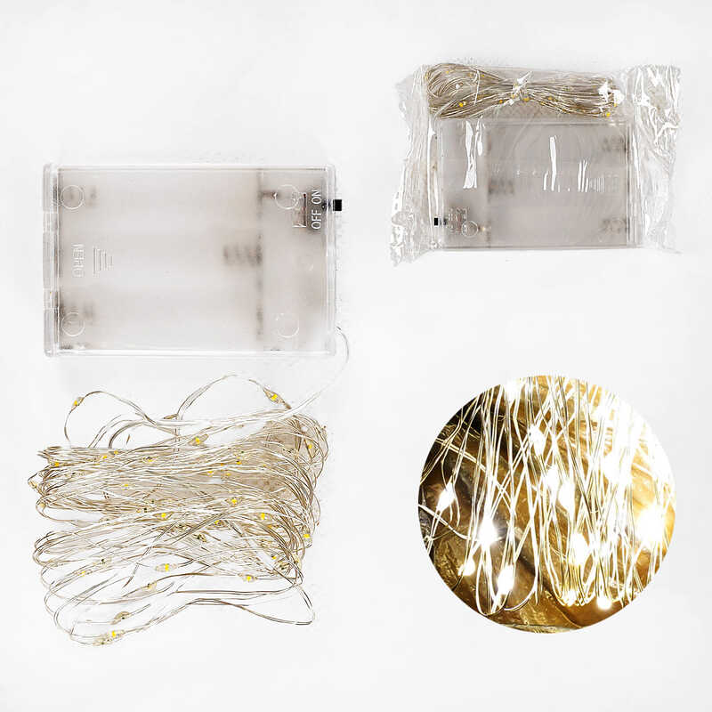 Гірлянда D 36019 (300) 5.25 м, світлодіодна, жовте світло, від батарейок, 1 режим, у коробці