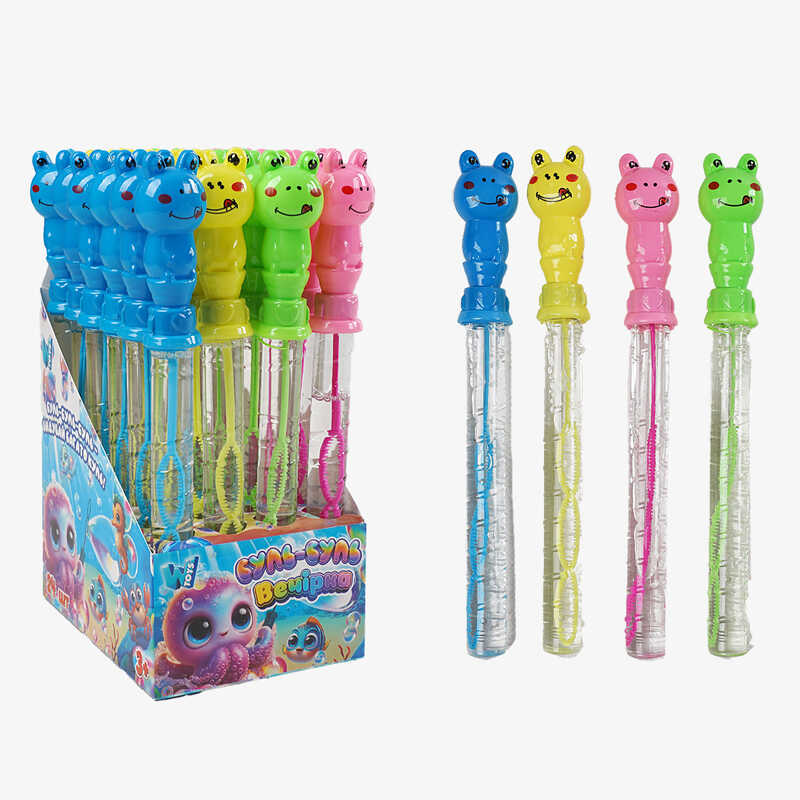 Мильні бульбашки TC 64590 (12) "WToys", ЦІНА ЗА 24 ШТУКИ В БЛОЦІ, "Жабка", висота 25см, в коробці