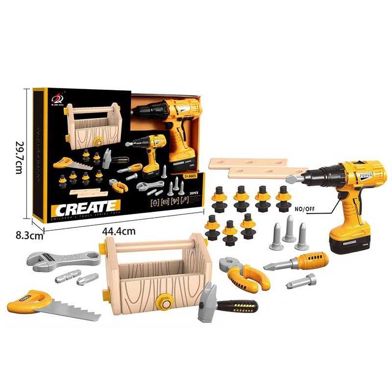 Набір інструментів G 256 (20/2) 30 елементів, шурупокрут на батарейках, ящик для інструментів, тренувальні бруски, в коробці