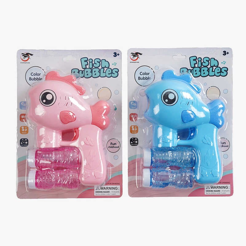 Пістолет з мильними бульбашками 7731 (72/2) 2 кольори, підсвічування, звукові ефекти, автоматичний, 2 пляшечки з мильним розчином, на листі