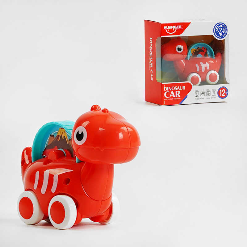 Каталка HE 8007 Штрих-60170 (96/2) "Динозаврик", КОЛІР ЧЕРВОНИЙ, у коробці