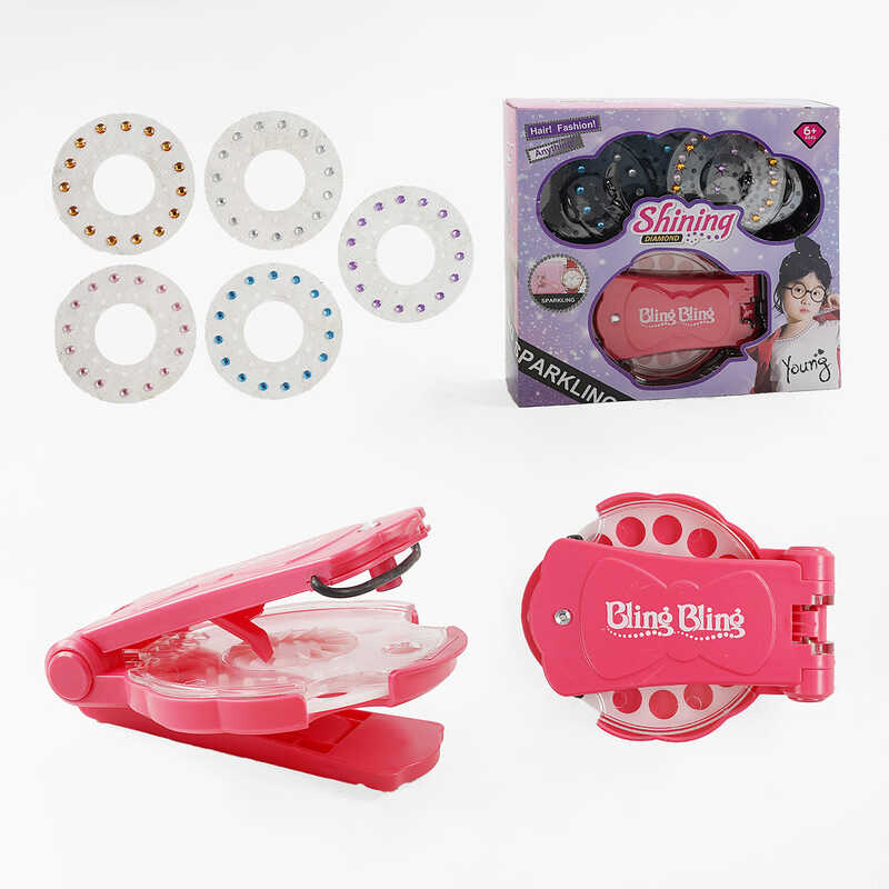 Прикраси для волосся 902-1 (48) 5 пластин з камінцями, 5 кольорів, пристрій для фіксації, в коробці