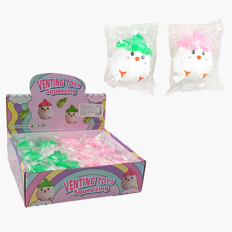 Гра антистрес C 70781 (24) ЦІНА ЗА 12 ШТУК В БЛОЦІ, "Курчата", висота 8.5см, в коробці