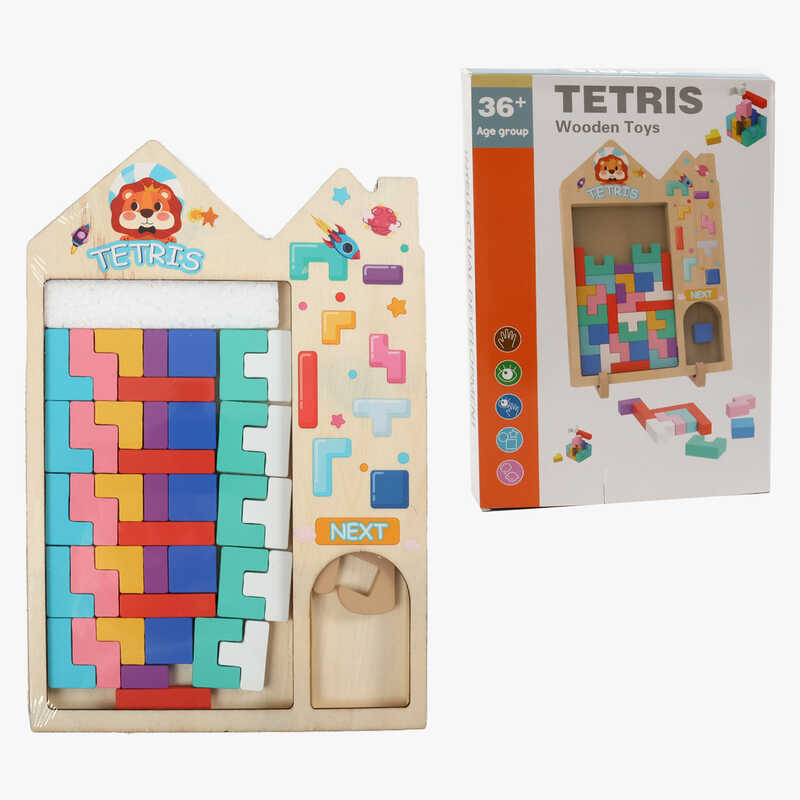 Тетрис дерев’яний C 74274 (45) ручний, в коробці