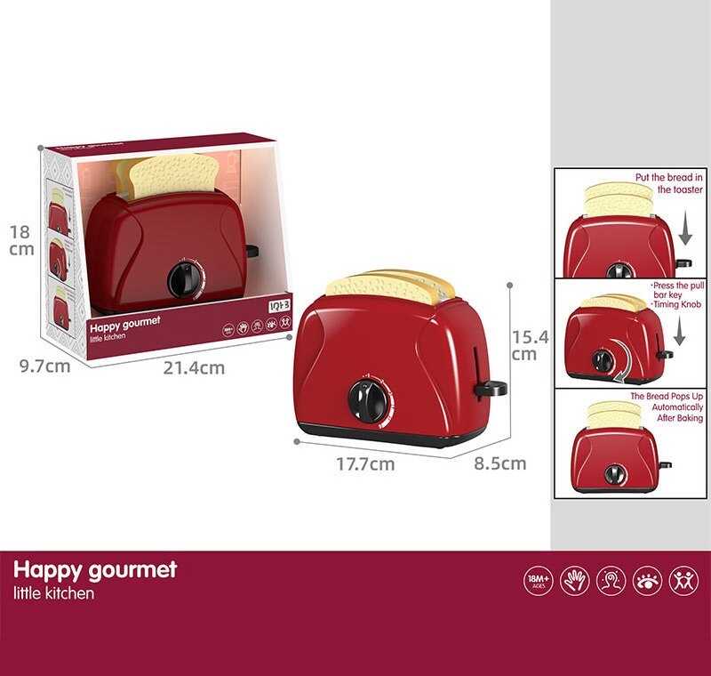 Тостер A 1002-9 (48) розмір: 17,7х8,5х15,4 см, механічний принцип роботи, 2 шматочки хліба, рухомі елементи, в коробці