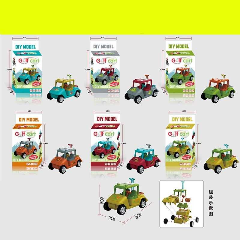 Машинка 589-16 (720/2) “Гольф-кар”, машинка-конструктор, 13 деталей, гумові шини, в коробці, ВИДАЄТЬСЯ ТІЛЬКИ МІКС ВИДІВ