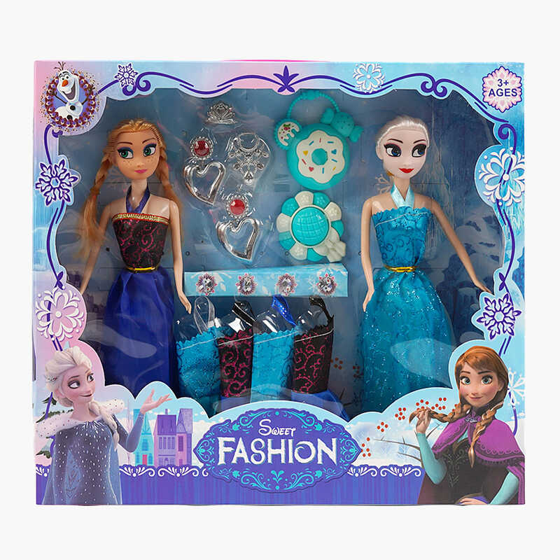 Набір ляльок 669 Y2 (48/2) 2 ляльки, 27 см, знімний одяг, рухомі кінцівки, сережки на кліпсах, аксесуари, в коробці