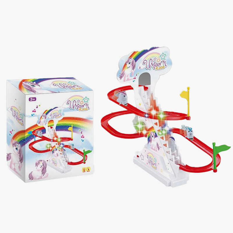 Трек 1112-7 (120/2) автоматичний підіймач, звуки, мелодія, підсвічування, 3 машинки, в коробці