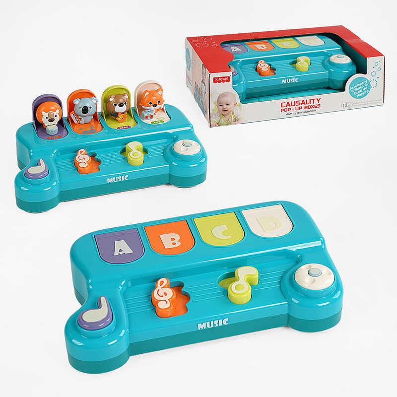 Музична гра BY 303 (24/2) мелодії, звуки тварин, тріскачка, інструкція, в коробці