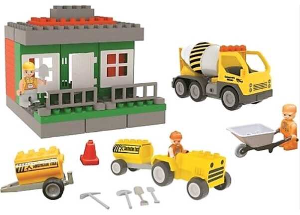 Конструктор 03-611 Pilsan (6) "Спецтехніка", 3 герої, машинка, аксесуари, інструкція, в коробці