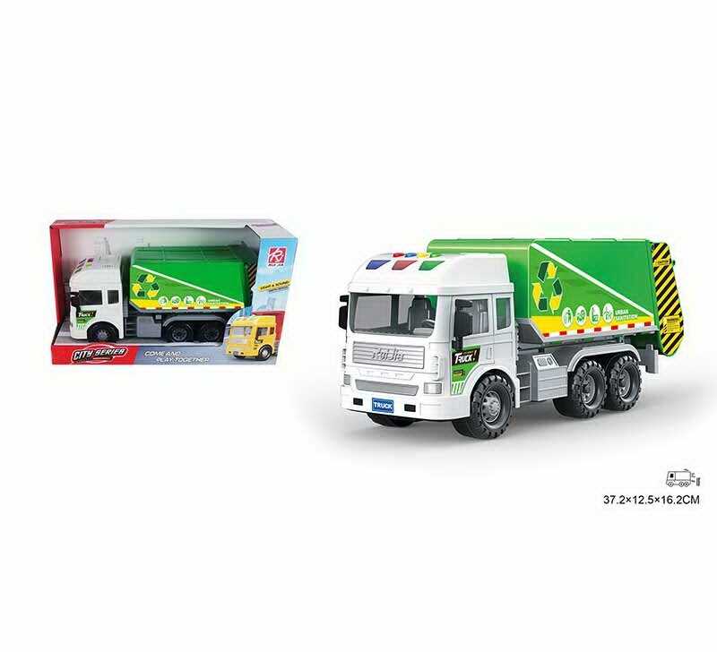 Машина RJ 6671-5 (24/2) сміттєвоз, масштаб - 1:14, підсвічування, звукові ефекти, інерція, гумові шини, рухомий сміттєвий бак, в коробці