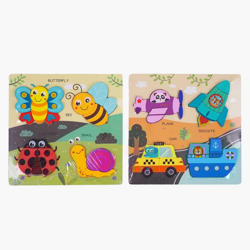 Пазли-вкладиші C 65043 (60) 2 види, дерев'яні, в плівці, ВИДАЄТЬСЯ МІКС