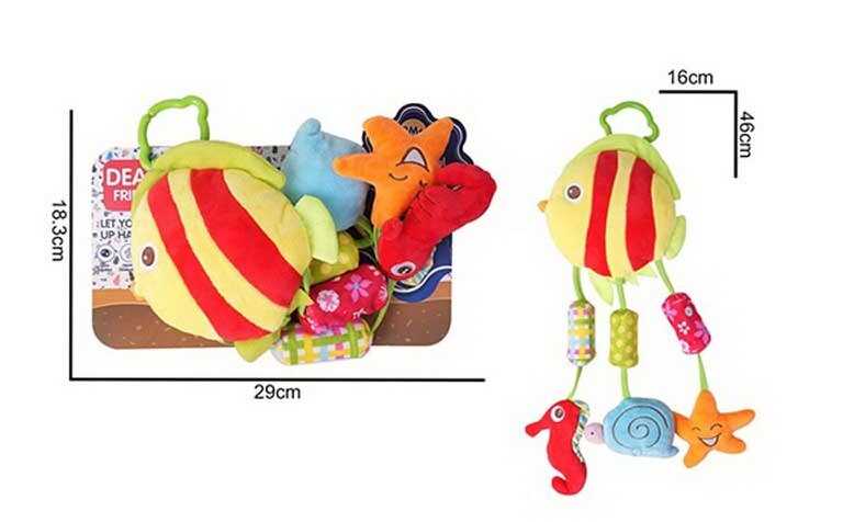 Брязкальце 688 M43 (96) текстильне, мелодія вітру, пискавка, підвіски, кріплення для підвішування, в пакеті