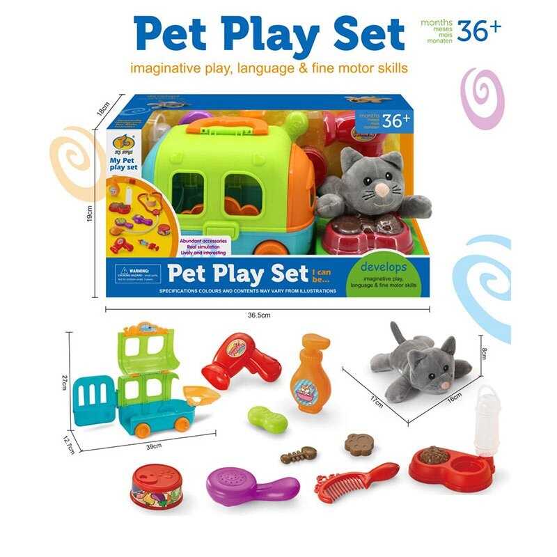 Кошеня з аксесуарами KJ 15 B-2 (24) м'яка іграшка, переноска, аксесуари, в коробці