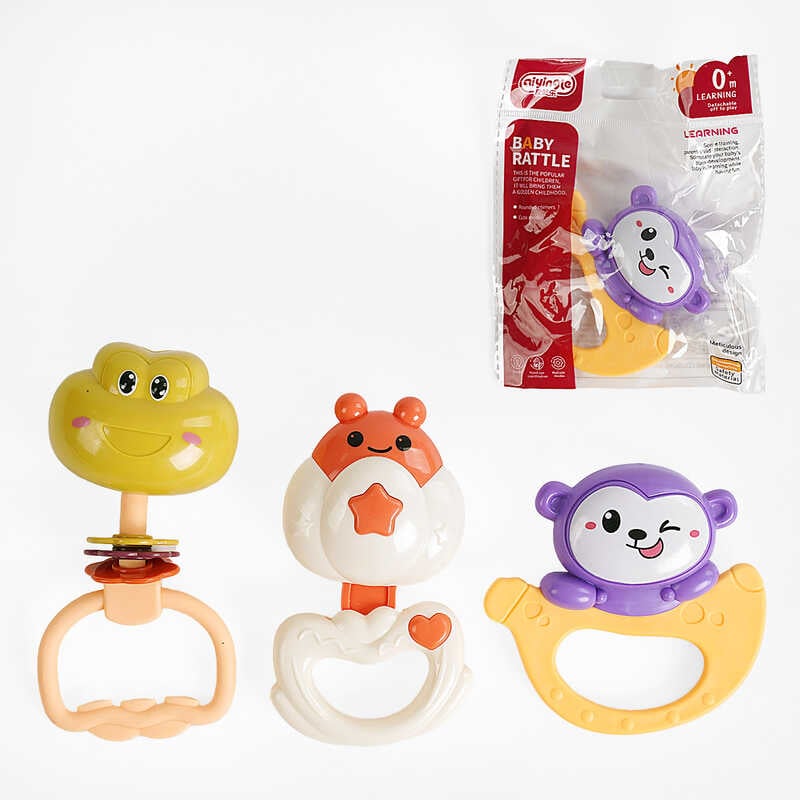 Брязкальце 668-61 C (720/3) 3 види, тваринка, в пакеті, ВИДАЄТЬСЯ ТІЛЬКИ МІКС ВИДІВ