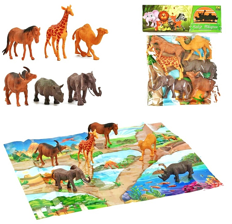 Тварини дикі 50911 , 6  тварин, ігрове поле, у пакеті