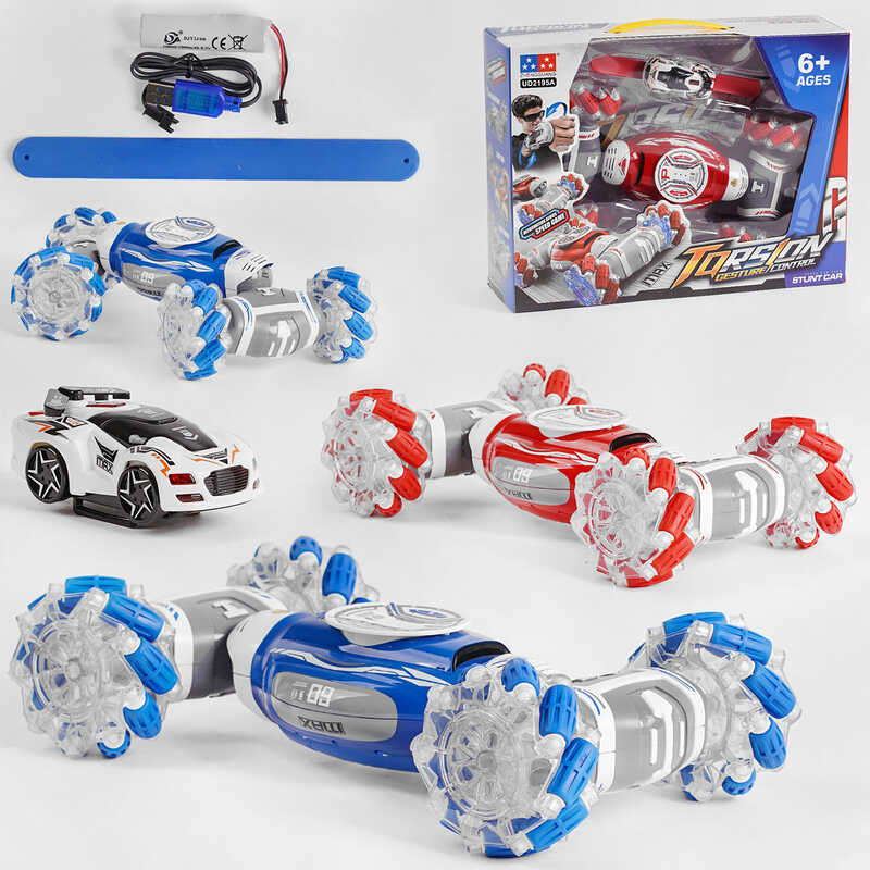 Машина на радіокеруванні UD 2195 A (12) "Torsion gesture control", масштаб 1:14, роликові колеса, акум.3,7 V, звук, світло, 2 способи керування, керування жестами, в коробці