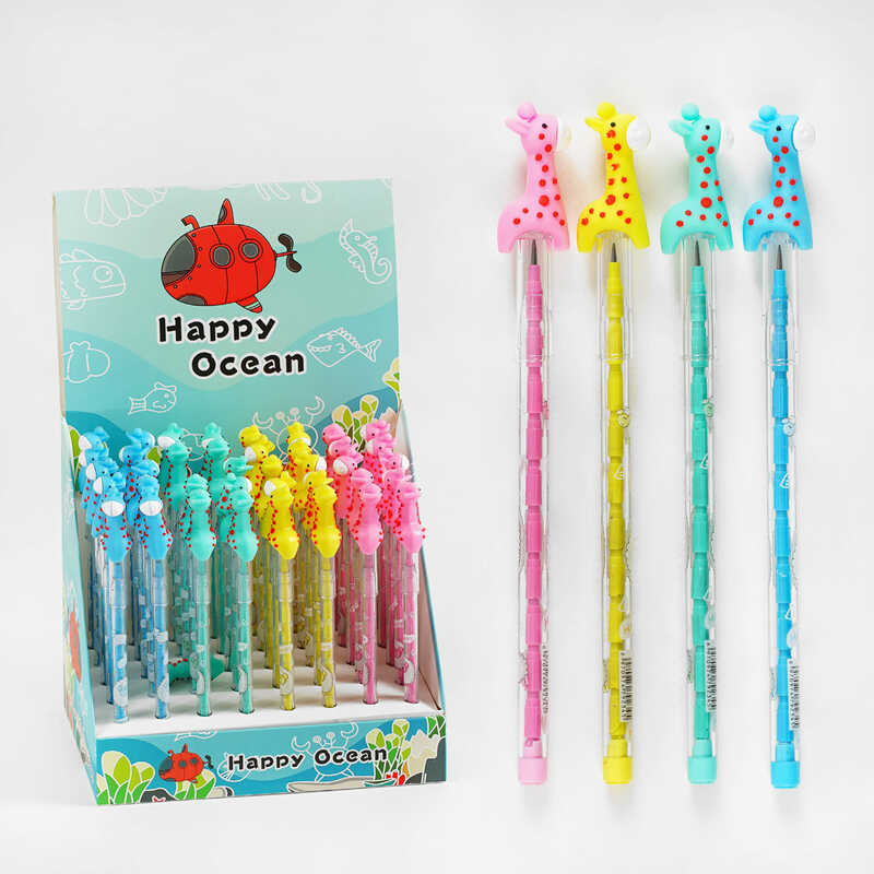 Олівці прості C 60823 (30) ЦІНА ЗА 40 ШТУК В БЛОЦІ прикраса “Жираф”