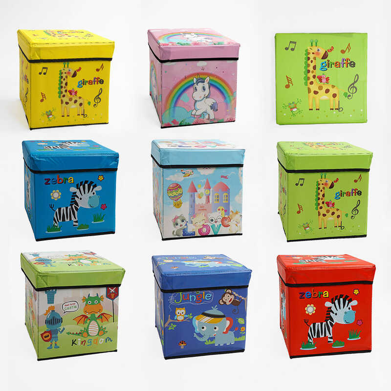 Короб-органайзер C 68854 (30) розкладний, розмір - 30х30х30 см, щільний картон, тканина відштовхує вологу, в пакеті, ВИДАЄТЬСЯ МІКС ВИДІВ