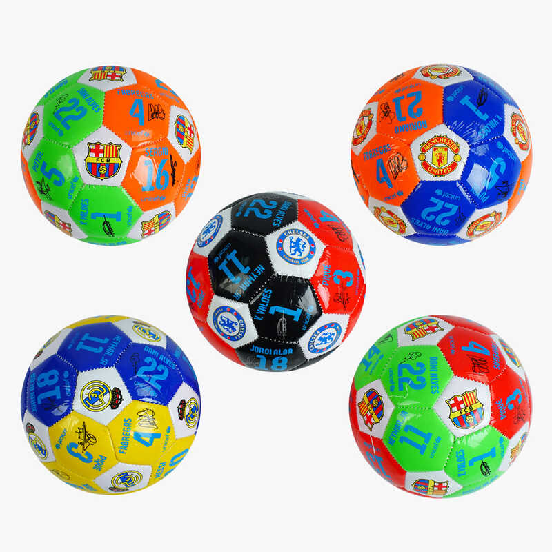 М`яч футбольний C 62430 (180) 5 видів, РОЗМІР №2, вага 100 грамів, матеріал PVC, балон гумовий, ВИДАЄТЬСЯ ТІЛЬКИ МІКС ВИДІВ