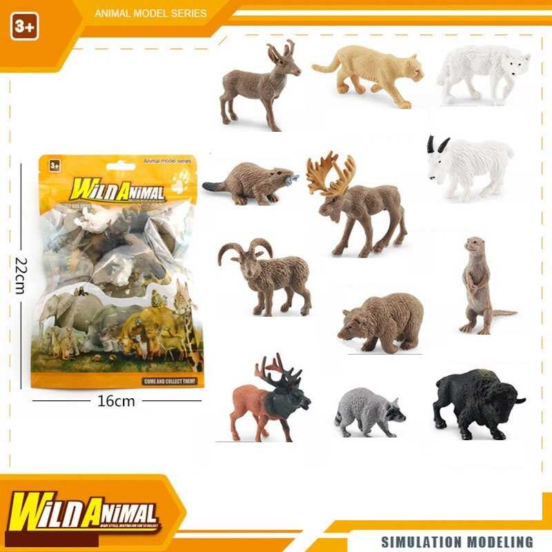 Набір тварин YJ 718 (150) “Дикі тварини”, 12 штук, в пакеті