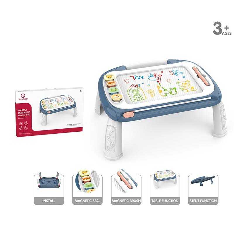 Столик для малювання YL 1022 E-1 Штрих=70163 (12) БЛАКИТНИЙ, магнітний, штампи, в коробці